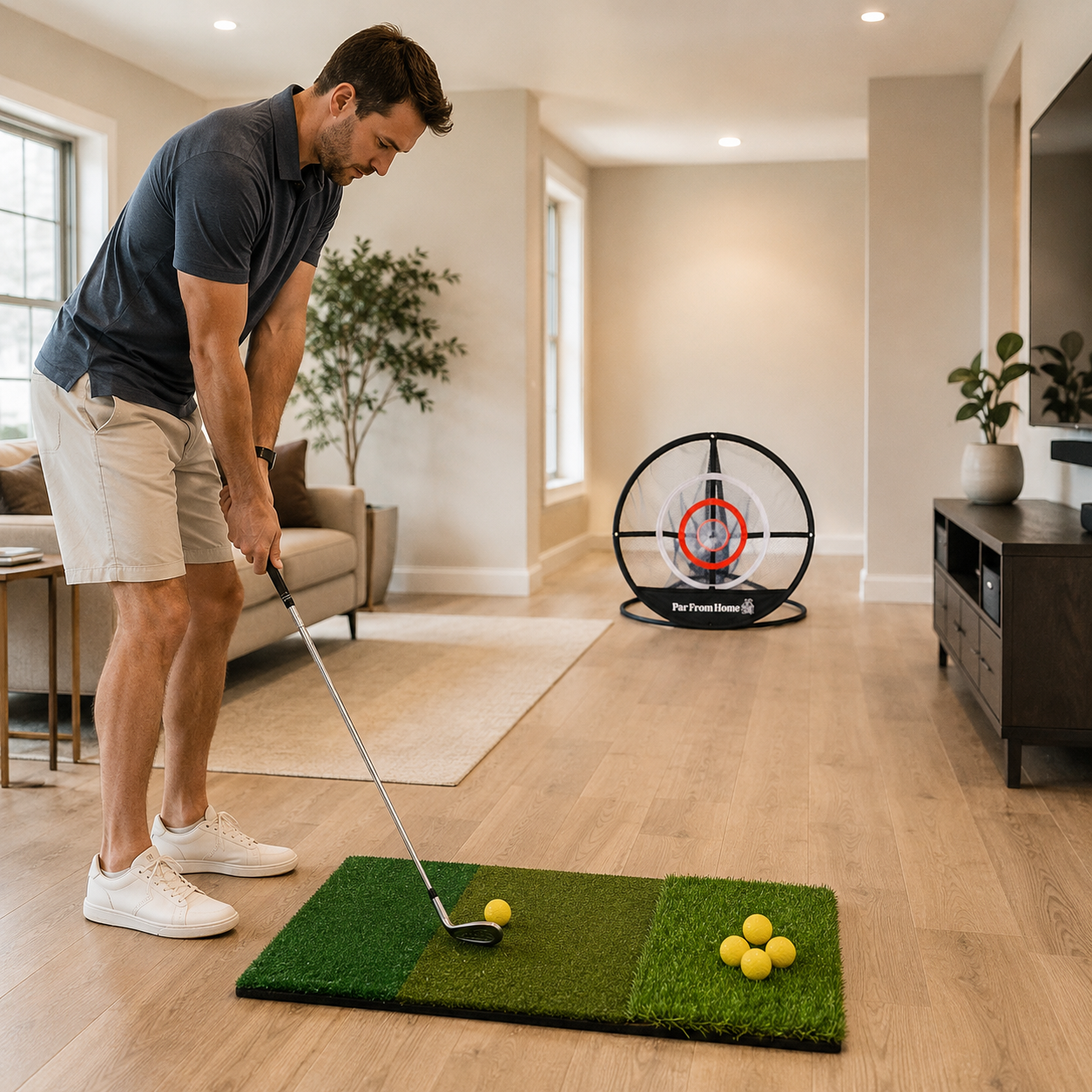 Indoor chipping net bundle in use at home